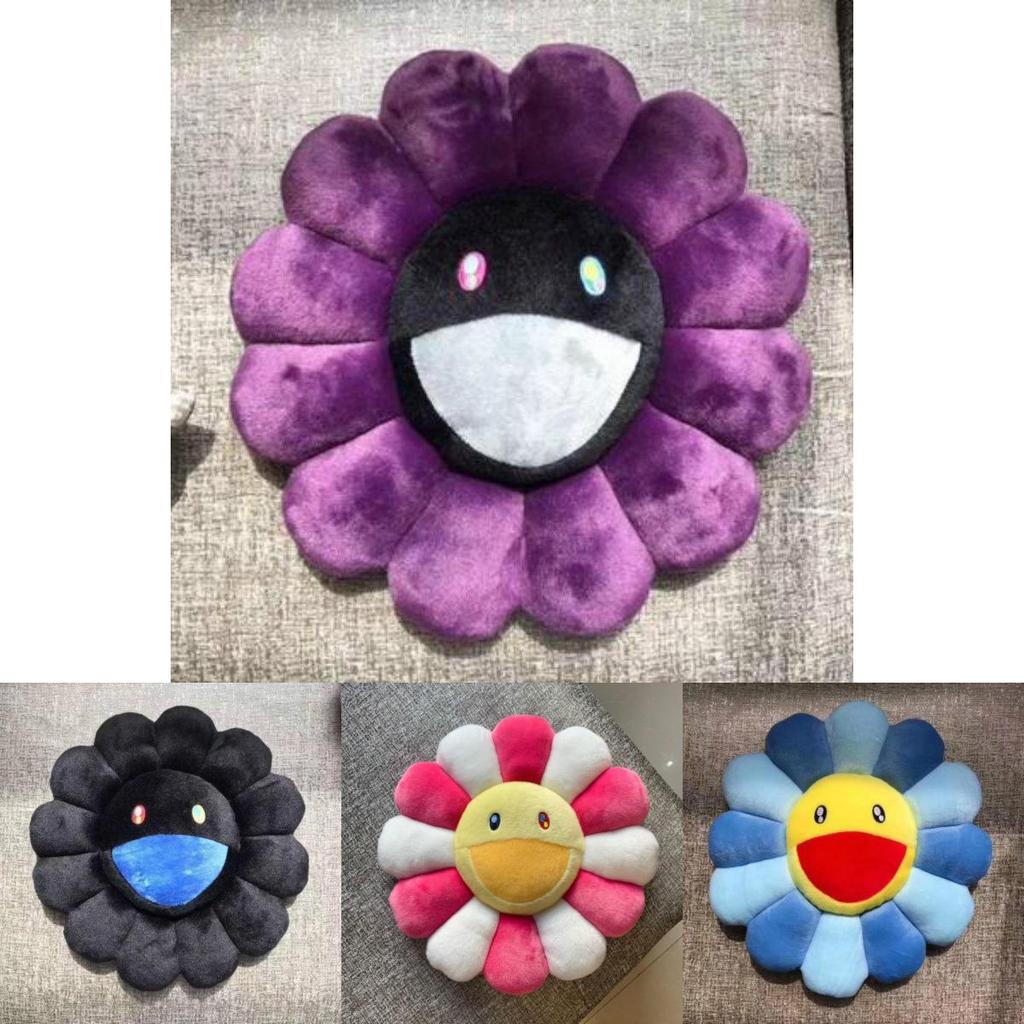 Разноцветная 40 см Подушка Плюшевая Радужный Цветок Такаси Мураками С Улыбающимися Лицами