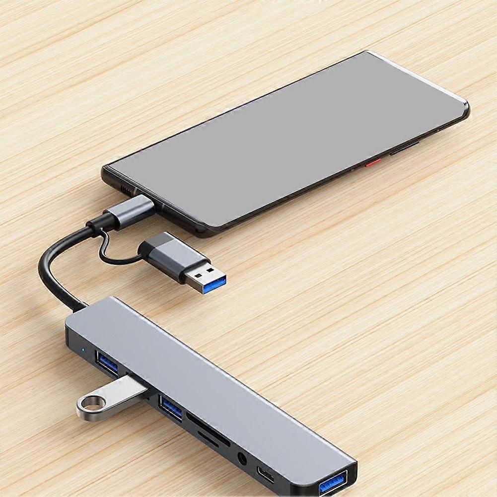 8-IN-1 USB HUB USB C Docking Station High Speed Transmission USB Splitter