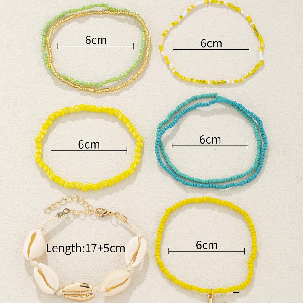 Bohemian Beads Starfish Pendant Bracelet Summer Beach Sea Shell Multilayer Jewelry Accessories