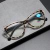 New Fashionable Cat Eye Women'S Reading Glasses High Quality Light Luxury Style Neutral Anti Blue Light Presbyopia Glasses