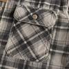 Весна Осень Мужская Рубашка Клетчатый Принт Однобортный Длинные Рукава Ретро С Нагрудными Карманами Кардиган Топ Средней Длины