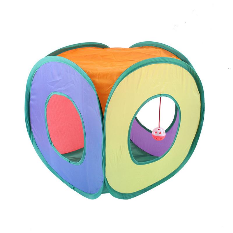 Игрушки для кошек, туннель, складной куб, игры для кошек, туннель, домик для котят, забавный питомец, труба для дрессировки маленьких собак, аксессуар
