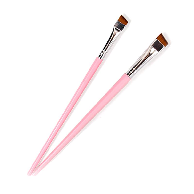 2 шт. кисть для подводки глаз, кисть для бровей, портативная плоская тонкая кисть для подводки глаз, контур бровей, кисти для макияжа, инструмент для макияжа