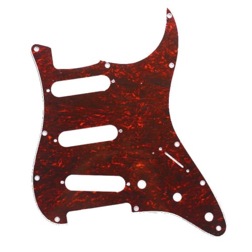 ROZILO Red Tortoise SSS 11-Hole Stratocaster Pickguard Scratch Plate (American/Mexican) for Stratocaster, Modern Style Guitar Parts