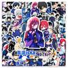 50 Blue Cartoon Anime Personality Stickers for DIY Phone Cases and Luggage - Waterproof and Creative.