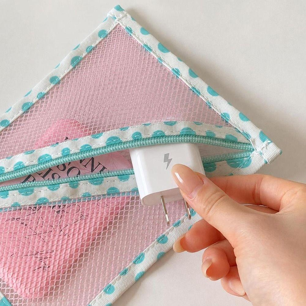 Zipper Closure Mesh Storage Bag Portable Zipper Organizer Bag Charger Organizer Charger Storage