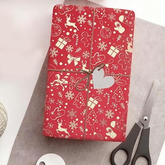 20 Sheets Christmas Wrapping Paper 22" X 22" Holiday Gift Wrap with Christmas Tree Snowflake Pattern for Party DIY Crafts Presents