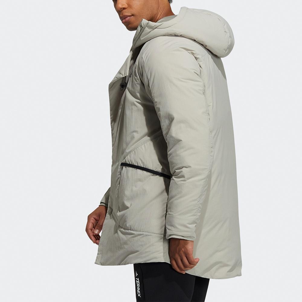 adidas Wuji Down Jkt Series Outdoor Sports Stay Warm mid-length hooded down Jacket Gray Men's H23103