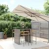 5 Piece Garden Bar Set Grey Poly Rattan & Solid Acacia Wood