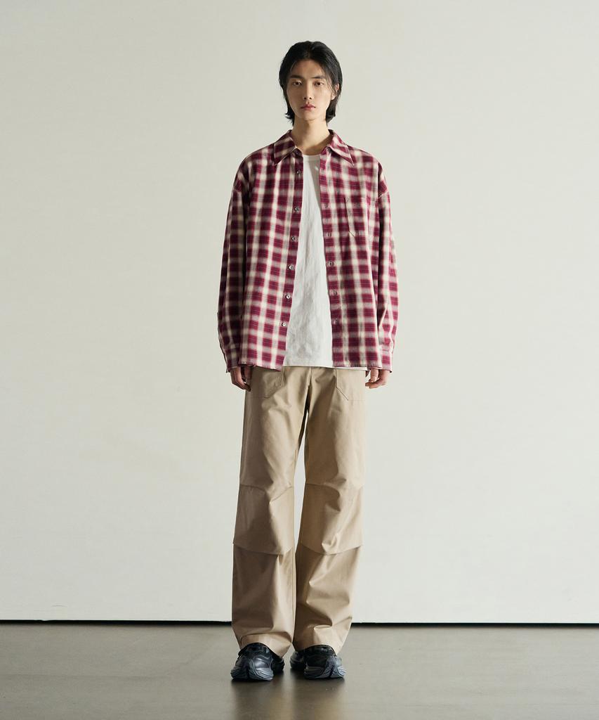 ROTEMBER Lyocell Fatigue Parachute Pants [Beige]