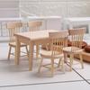 1SET Simulation Miniatura Furniture Wooden Dining Table Chair Doll House Mini Toy Accessories
