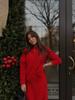 2025 New Casual Knit Two-Piece Set for Women Solid Christmas Red Slim Fit Long Skirt