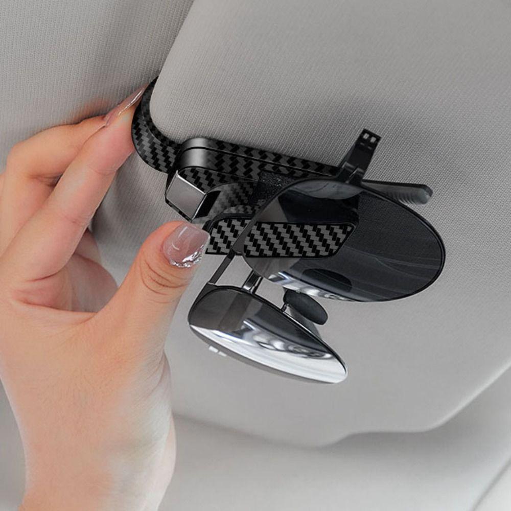 Нажимной переключатель для автомобильных очков, противоударный футляр для очков, портативный автомобильный держатель для солнцезащитных очков с ручкой