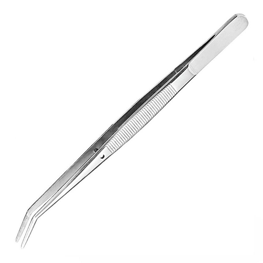 1Pc Stainless Steel Curved College Tweezers Silver Sewing Machine Tweezers Garden Home
