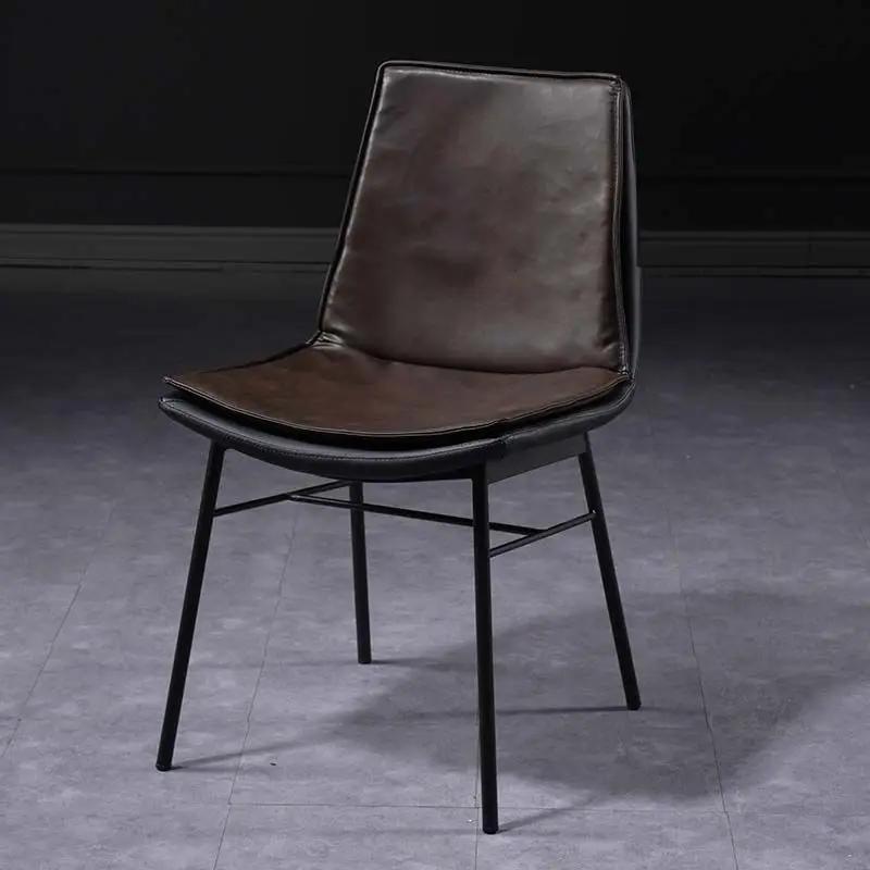 Современные кожаные обеденные стулья для кухонной мебели, бытовые минималистичные стулья со спинкой, повседневные обеденные стулья, роскошные стулья для обеденной комнаты