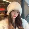 Big Face Showing Face Small Rabbit Hair Knitted Hat Children's Winter New Warm Loose Big Head Circumference Ear Protection Wool Hat