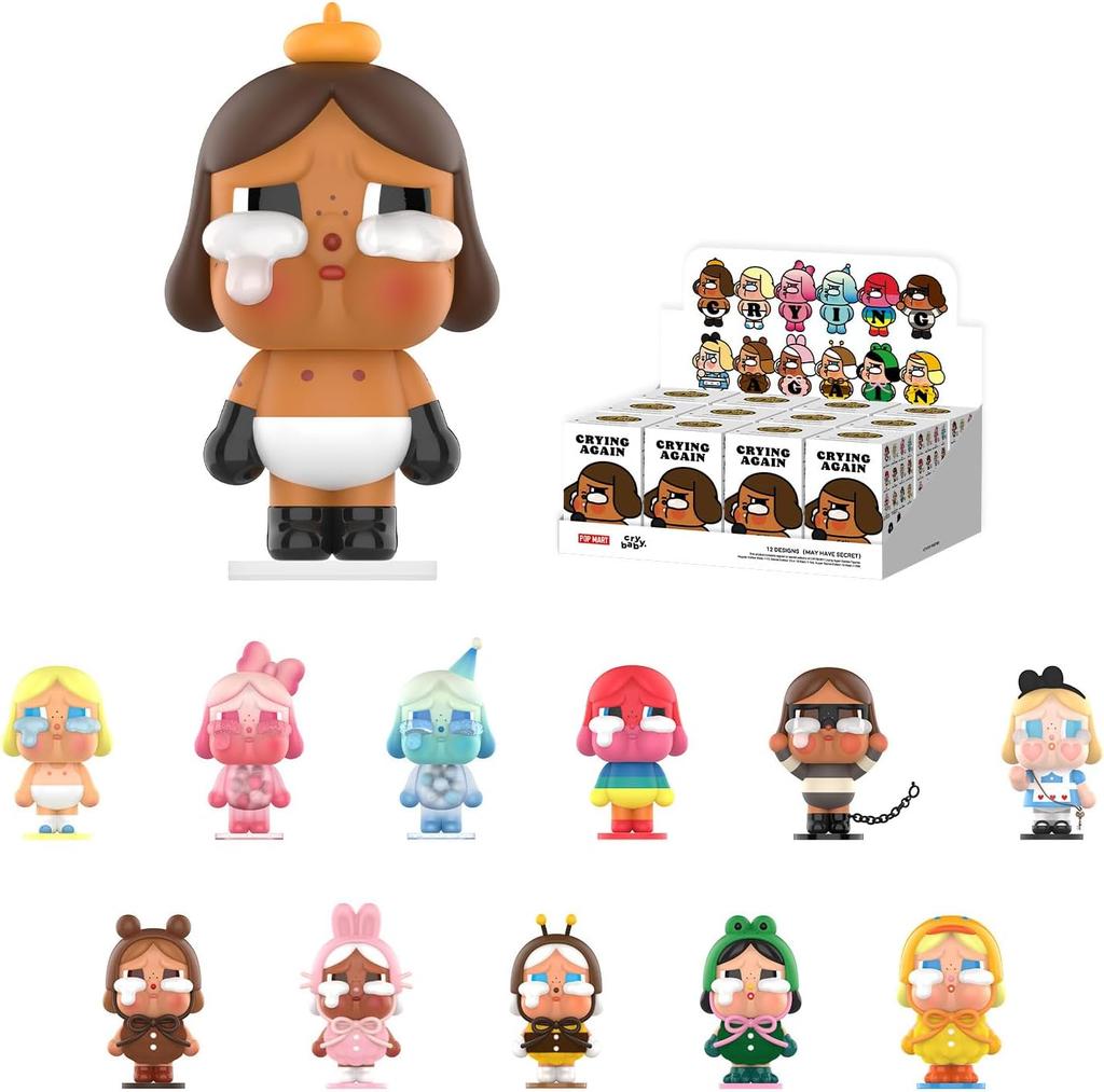 POP MART Фигурки серии Crybaby Crying Again, Фигурки Crybaby в закрытых коробках, 1 шт. случайный дизайн, коллекционные игрушки, украшения для дома, подарки на день рождения
