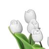 Artificial Tulips Flower Ornament 1:12 Doll House Garden Decor Simulated Model Miniature Accessory White