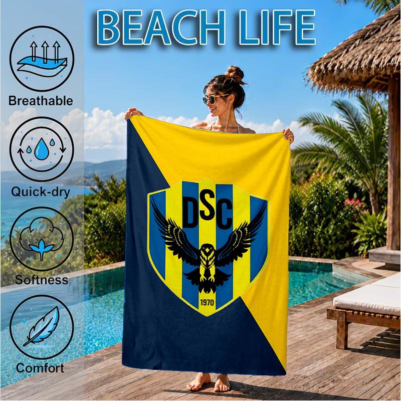 Duhok Dynamic Sports Emblem Beach Towel, Quick-drying, Easy to Care for, Suitable for Both Fitness and Beach Vacations,Sports Essential