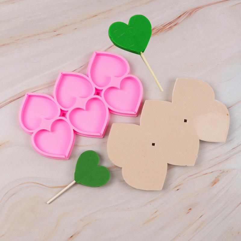 6-гнездная силиконовая форма для леденцов Love Candy Mold DIY Homemade Kids Cookie Chocolate Cookie Decoration Tools Decoration cake Decoration