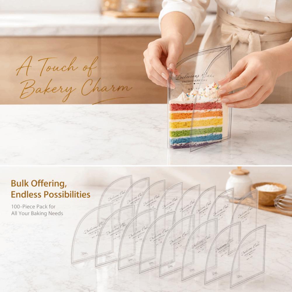 100PCS Transparent Triangle Shape Mousse Surrounding Edge Cake Decorating Tool Bakery Presentation