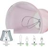 Mini Lamp Shade Clip On Bulb for Candelabra Bulbs- Barrel Fabric Shade ONLY for Candle Bulbs Chandelier Wall Lamp DIY Lighting Accessories (5, Pink)