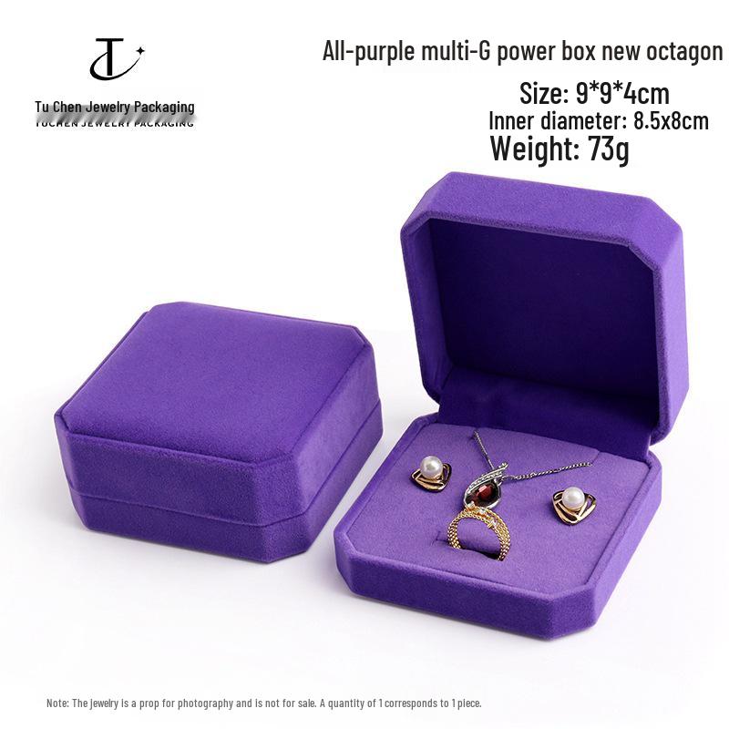Velvet Octagonal Jewelry Box: Multi-use Storage for Rings, Earrings, Necklaces