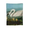 Common American Swan Birds Of America Audubon Blanket Soft Warm Flannel Throw Blanket Cover for Bed Living Room Picnic Couch