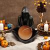 Grim Reaper Statue Gothic Crystal Ball Stand Bookshelf Decor Mysterious Creepy Wizard