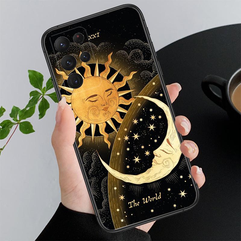 Эстетичный чехол для телефона Луна и Солнце Для Samsung Galaxy S25 S24 S23 S22 S21 Ultra S24 S23 S22 S21 S25 Plus S24 S25 FE