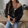 Coat Clothing Woven Sweater Autumn Winter Women's Simple Short Button Coat Sweater Cardigan