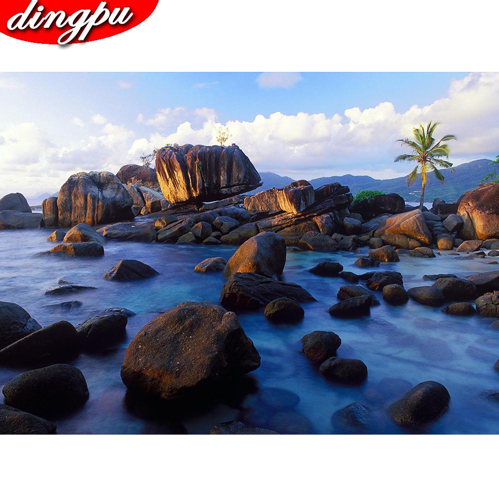 5D Diamond Painting Cross Stitch Scenery House Diamond Embroidery Landscape Full Set Picture Rhinestones Home Decoration