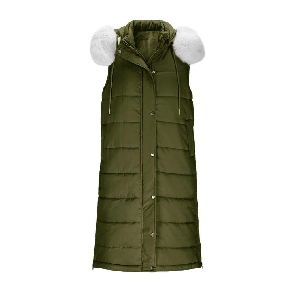 Женский длинный пуховик с капюшоном