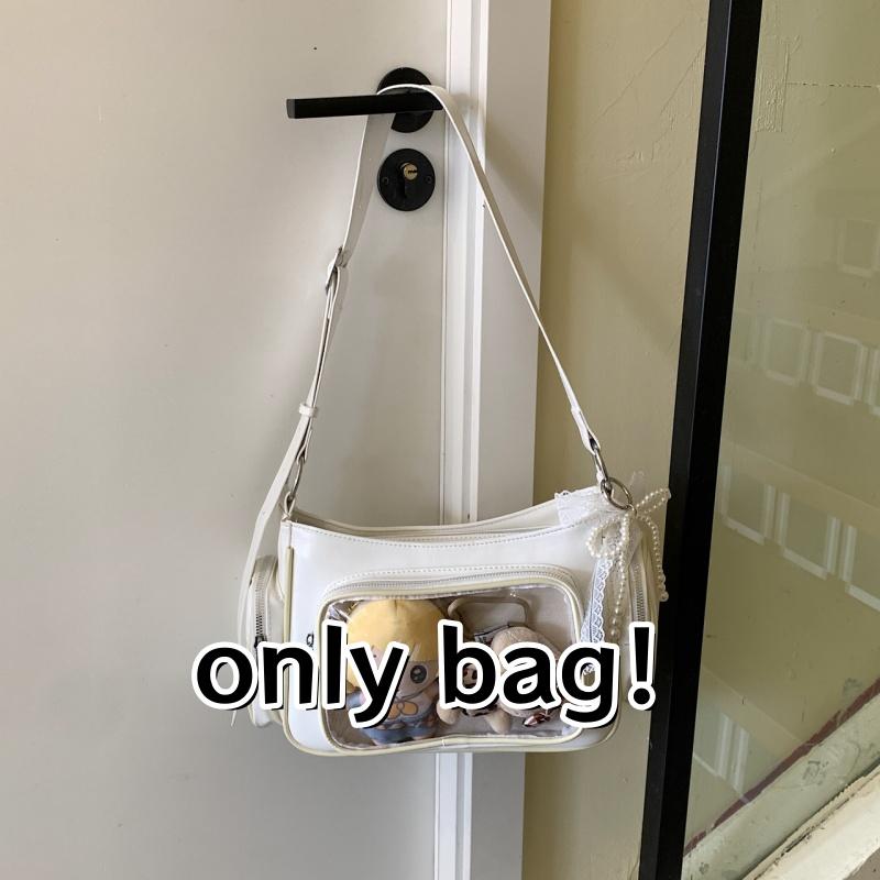 Women's Transparent Ita Bag Large Capacity Crossbody Shoulder Bag Cute Anime Style With Clear Window Fashion Satchel Display Bag