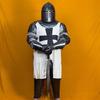 Black Crusader Templar Knight Armor Medieval Warrior Suit for LARP, Cosplay Display Perfect for Collectors History Enthusiasts