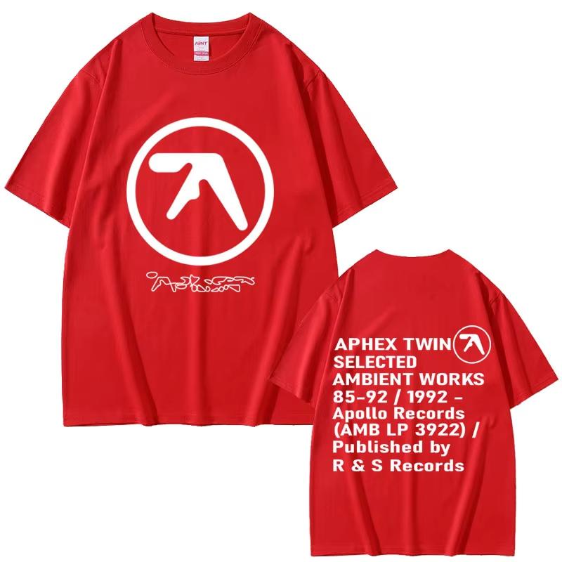 Графическая футболка Aphex Twin УНИСЕКС Женская Повседневная Хлопковая Винтажная Футболка с Коротким Рукавом Мужская Готическая Рок Футболки Уличная Одежда
