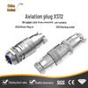 Авиационный разъем XS12 с 2-3-4-5-6 контактами, штыревой, с гнездом для быстрой стыковки