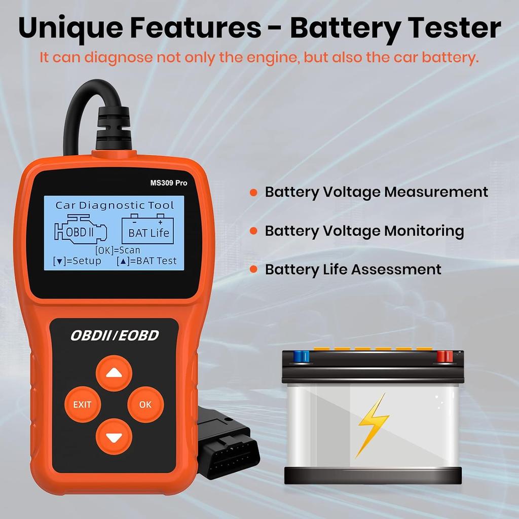 Professional Automotive OBD2 Scanner OBD Fault Code Reader Check Engine Fault Diagnostic Tool MS309 Pro for Car Truck and More