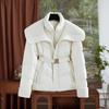 High-End Lamb's Wool & Duck Down Faux Two-Piece Large Lapel Women's Down Jacket