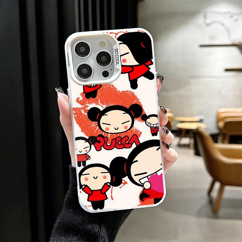 Cartoon Cute Pucca Garu Shockproof Phone Case for iPhone 17 Air 16 16E 15 Pro Max 14 Plus 13 Mini 12 Back Cover Anti Fall Fundas
