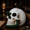Resin Gothic Crow Snake Statue Raven Skull Halloween Decoration, Perching On Mysterious Retro Craft Skeleton Figurine for Macabre Home Office