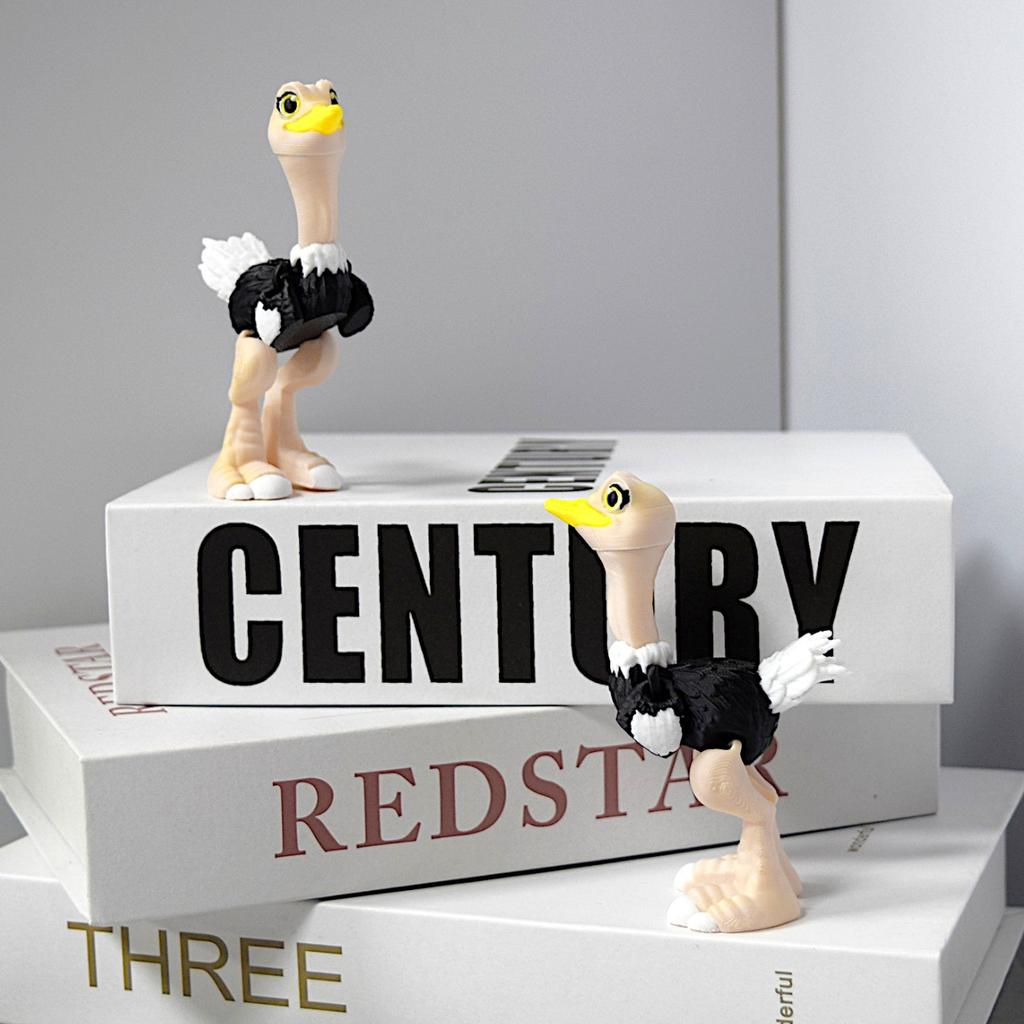 3D-печатная статуэтка-игрушка страуса Милый и реалистичный модель животного страуса Детская игрушка Креативное настольное украшение Забавный подарок