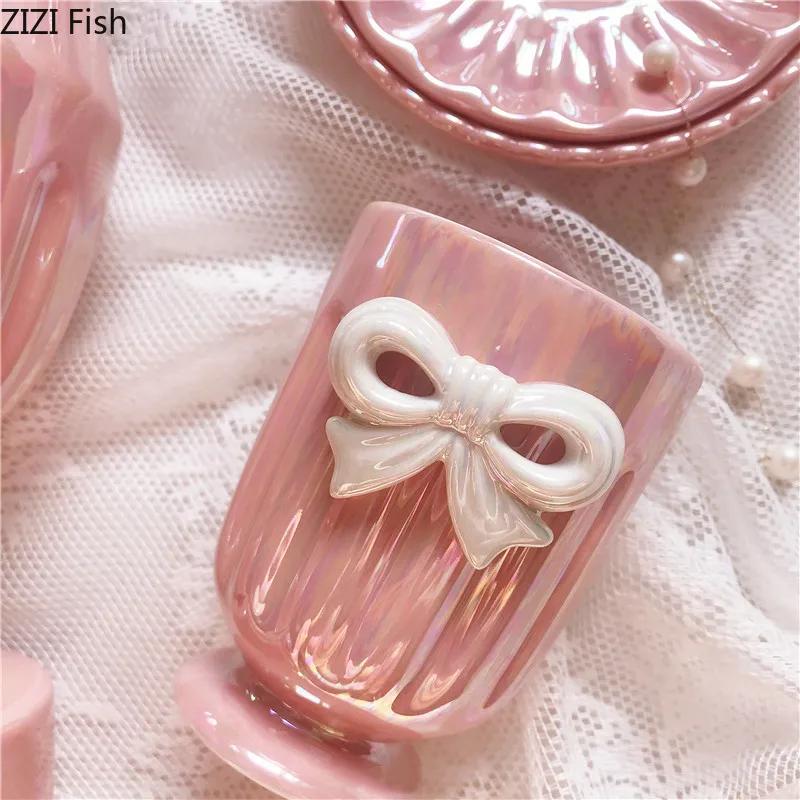 Комплект для ванной комнаты Bowknot, стакан для ополаскивания полости рта, дозатор для мыла, мыльница, керамический набор для мытья посуды, держатель для зубных щеток, набор принадлежностей для ванной комнаты отеля