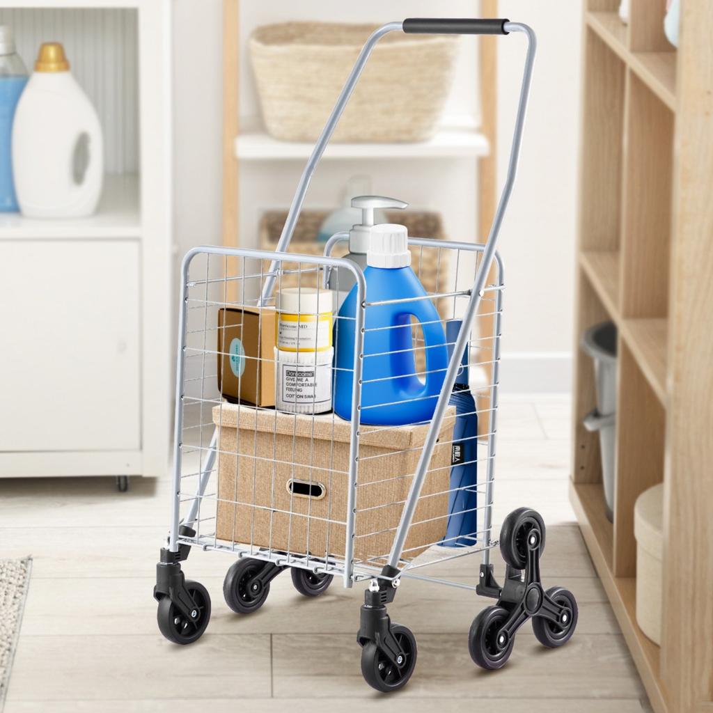 Stair Climbing Cart Foldable Shopping Cart 45L with Stair Climbing Wheels