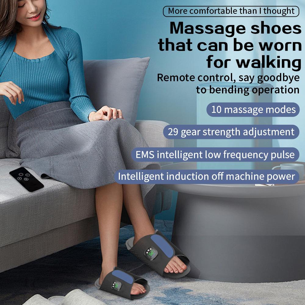 Professional TENS-EMS Foot Massager Machine for Relaxation, Shiatsu Acupoint Massage Pad with Pulse, Portable Home Use