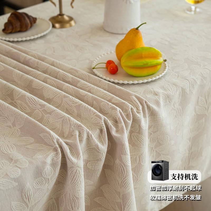 Chenille Tablecloth Dining Table Water Resistant Oil Repellent Rectangular Cover In Farmhouse Style Multiple Sizes
