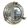 Porthole Mirror In Silver Finish - Nautical Wall Decor - Opens and Closes