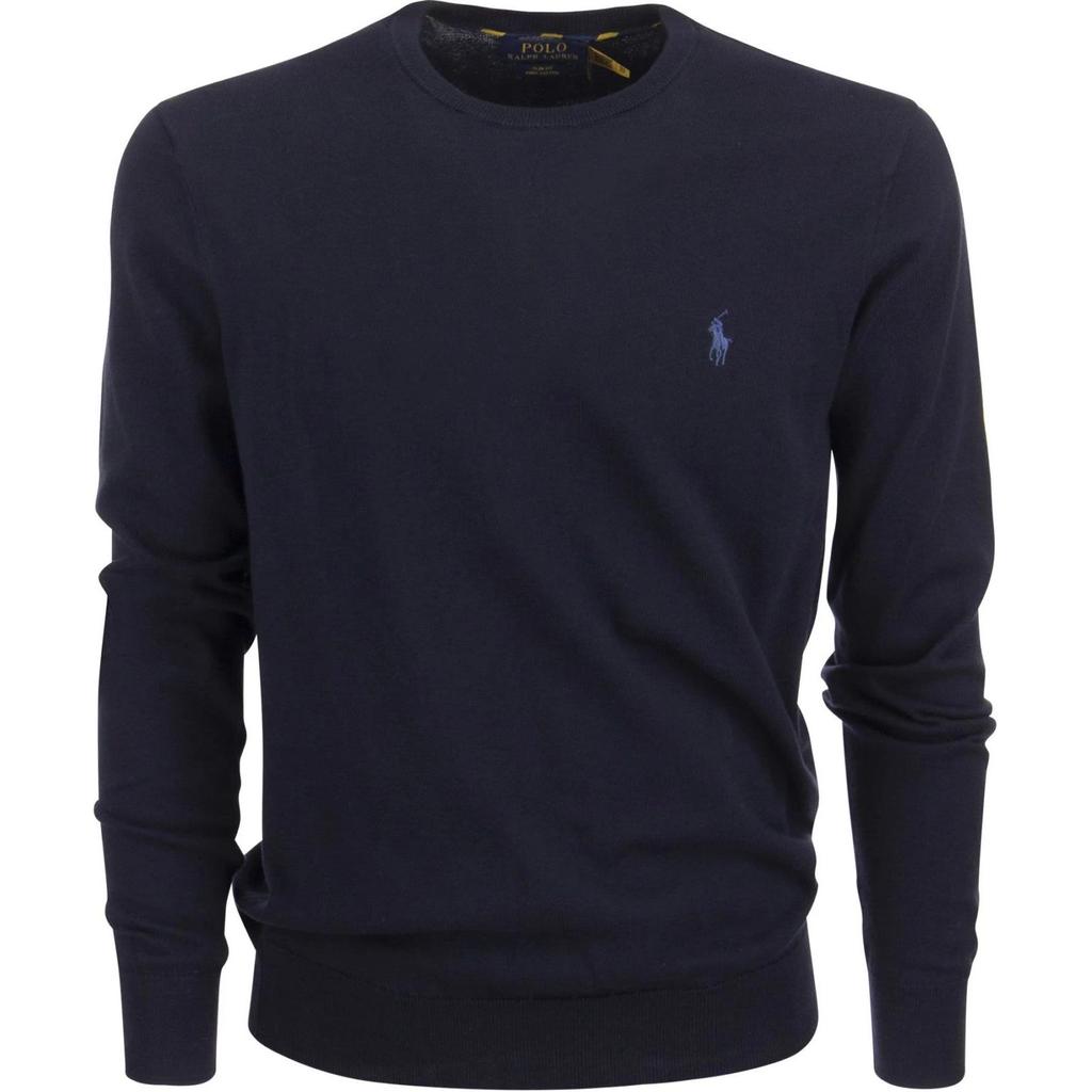 Polo Ralph Lauren FW21 Logo Embroidered Crewneck Sweater Men Sweater Dark-Blue 710684957-001