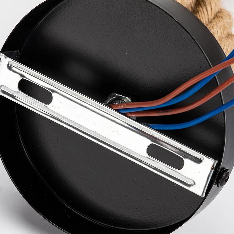 Подвесной светильник из пеньковой веревки в стиле ретро, американские промышленные подвесные светильники, креативные потолочные светильники в стиле лофт и кантри, светодиодные лампы Эдисона E27