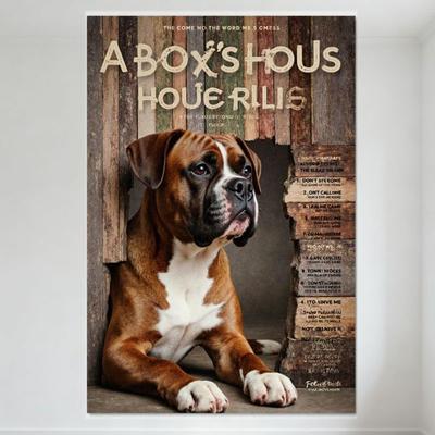Деревянная табличка с правилами для двери в деревенском стиле с изображением собаки породы боксер, Металлическая жестяная табличка, Настенная табличка о здоровье породы собаки, Домашний декор для кухни, гостиной, бара, Семья с питомцем